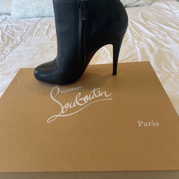 Christian Louboutin - Suzi Folk White Leather Studded Heel  Louboutin booties